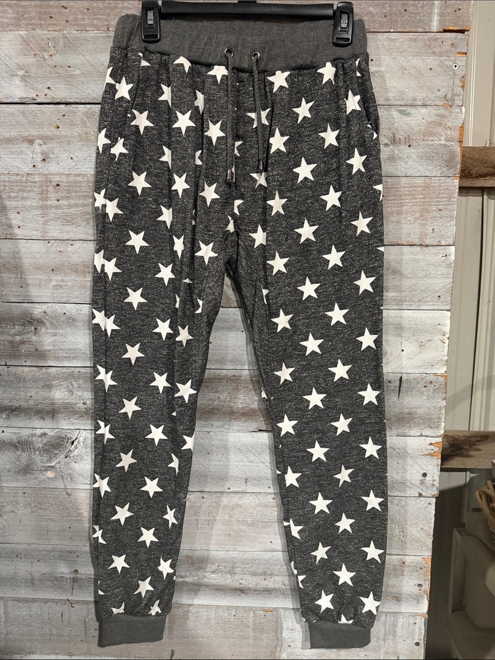 Women's Charcoal Star Print Jogger Sweatpants